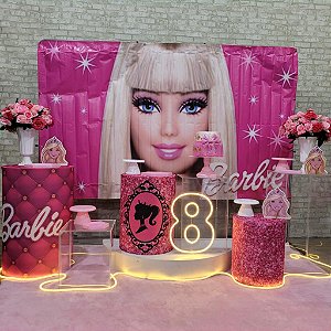 Alugue Tema Para Festa Decoração Barbie Tecido ( Modelo 6 )