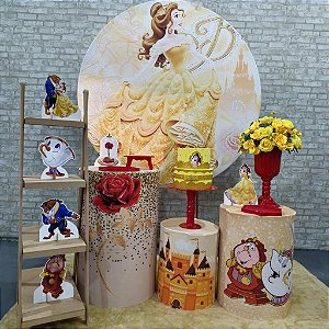 Alugue Tema Para Festa Decoração Bela e a Fera Tecido ( Modelo 2 )