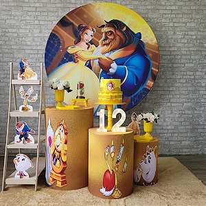 Alugue Tema Para Festa Decoração Bela e a Fera Tecido ( Modelo 5 )