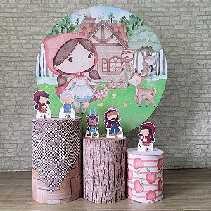 Alugue Tema Para Festa Decoração Chapeuzinho Vermelho Tecido ( Modelo 1 )