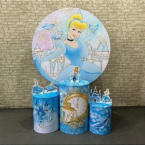 Alugue Tema Para Festa Decoração Cinderela Tecido ( Modelo 5 )