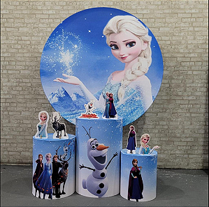 Alugue Tema Para Festa Decoração Frozen Tecido ( Modelo 1 )