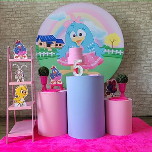 Alugue Tema Para Festa Decoração Galinha Pintadinha Rosa Tecido ( Modelo 2 )