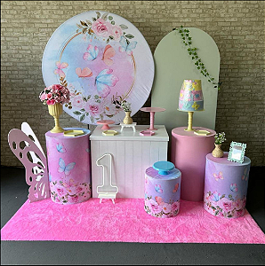 Alugue Tema Para Festa Decoração Jardim das Borboletas Tecido ( Modelo 3 )