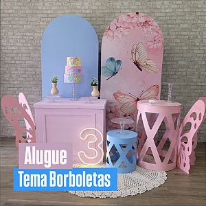 Alugue Tema Para Festa Decoração Jardim das Borboletas Tecido ( Modelo 5 )