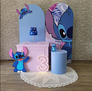 Alugue Tema Para Festa Decoração Lilo Stitch Tecido ( Modelo 7 )