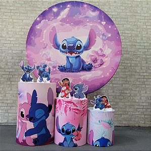 Alugue Tema Para Festa Decoração Lilo Stitch Tecido ( Modelo 4 )