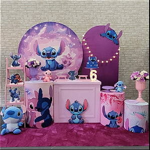 Alugue Tema Para Festa Decoração Lilo Stitch Tecido ( Modelo 6 )