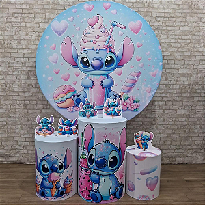 Alugue Tema Para Festa Decoração Lilo Stitch Doce Tecido ( Modelo 1 )
