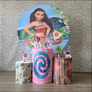 Alugue Tema Para Festa Decoração Moana Tecido ( Modelo 1 )