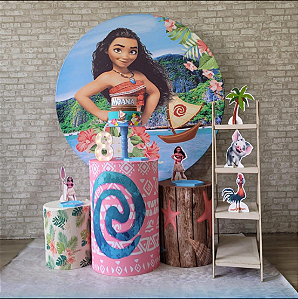 Alugue Tema Para Festa Decoração Moana Tecido ( Modelo 2 )