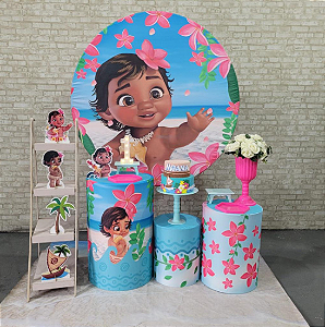 Alugue Tema Para Festa Decoração Moana Baby Tecido ( Modelo 2 )