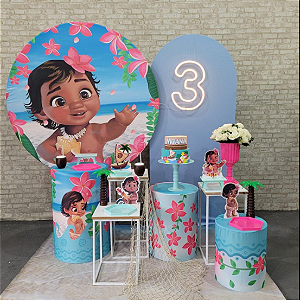 Alugue Tema Para Festa Decoração Moana Baby Tecido ( Modelo 4 )