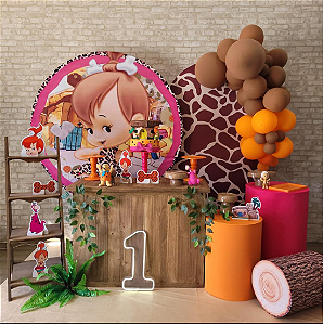 Alugue Tema Para Festa Decoração Pedrita Tecido ( Modelo 3 ) Acompanha Balão