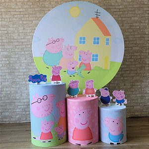 Alugue Tema Para Festa Decoração Peppa Pig Tecido ( Modelo 1 )