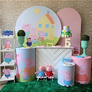 Alugue Tema Para Festa Decoração Peppa Pig Tecido ( Modelo 3 )