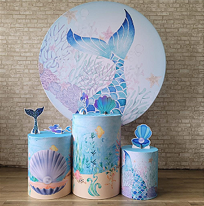 Alugue Tema Para Festa Decoração Sereia Tecido ( Modelo 1 )
