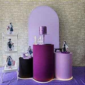 Alugue Tema Para Festa Decoração Shinobu Modelo Personalizado Tecido ( Modelo 1 )