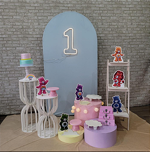 Alugue Tema Para Festa Decoração Ursinhos Carinhosos Tecido ( Modelo 3 )