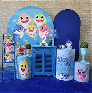 Alugue Tema Para Festa Decoração Baby Shark Tecido ( Modelo 3 )