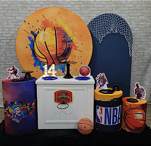 Alugue Tema Para Festa Decoração Basquete Tecido ( Modelo 4 )