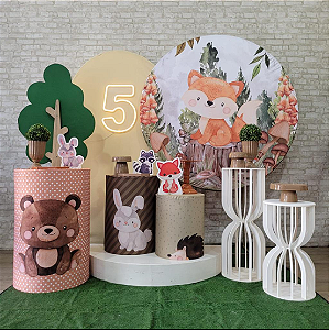 Alugue Tema Para Festa Decoração Bosque Encantado Tecido ( Modelo 4 )