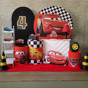 Alugue Tema Para Festa Decoração Relâmpago Mcqueen Tecido ( Modelo 3 )