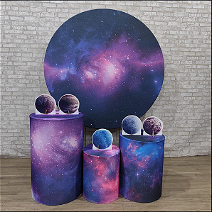 Alugue Tema Para Festa Decoração Galaxia Tecido ( Modelo 1 )