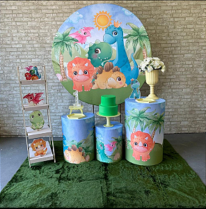 Alugue Tema Para Festa Decoração Dino Baby Tecido ( Modelo 2 )