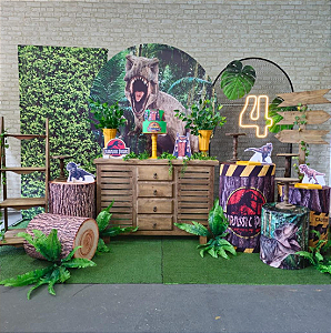 Alugue Tema Para Festa Decoração Dinossauro Tecido ( Modelo 5 )