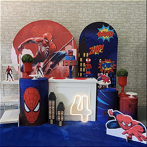 Alugue Tema Para Festa Decoração Homem Aranha Tecido ( Modelo 6 )