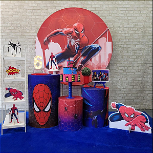 Alugue Tema Para Festa Decoração Homem Aranha Tecido ( Modelo 5 )
