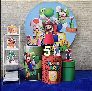 Alugue Tema Para Festa Decoração Mario Tecido ( Modelo 2 )