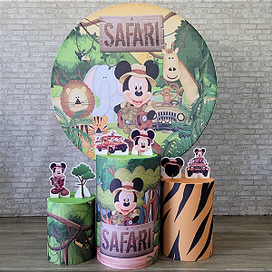 Alugue Tema Para Festa Decoração Mickey Safari Tecido ( Modelo 1 )