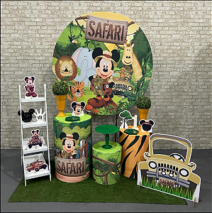 Alugue Tema Para Festa Decoração Mickey Safari Tecido ( Modelo 2 )