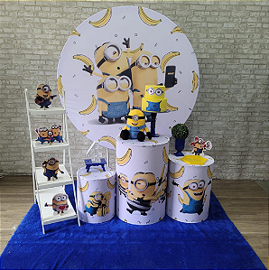Alugue Tema Para Festa Decoração Minions Tecido ( Modelo 2 )