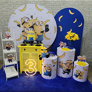 Alugue Tema Para Festa Decoração Minions Tecido ( Modelo 3 )