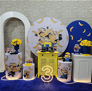 Alugue Tema Para Festa Decoração Minions Tecido ( Modelo 4 )