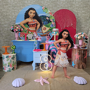 Alugue Tema Para Festa Decoração Moana Tecido ( Modelo 5 )
