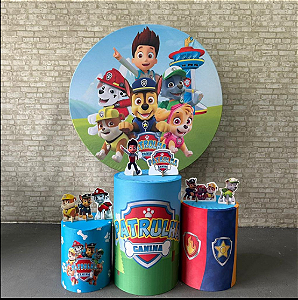 Alugue Tema Para Festa Decoração Patrulha Canina Tecido ( Modelo 1 )