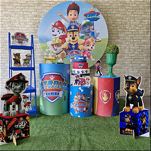 Alugue Tema Para Festa Decoração Patrulha Canina Tecido ( Modelo 2 )