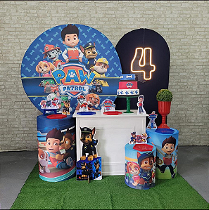 Alugue Tema Para Festa Decoração Patrulha Canina Tecido ( Modelo 7 )