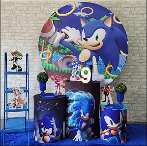 Alugue Tema Para Festa Decoração Sonic Tecido ( Modelo 2 )