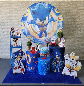 Alugue Tema Para Festa Decoração Sonic Tecido ( Modelo 5 )