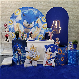 Alugue Tema Para Festa Decoração Sonic Tecido ( Modelo 6 )