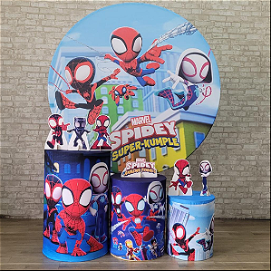 Alugue Tema Para Festa Decoração Spidey e Seus Amigos Tecido ( Modelo 1 )