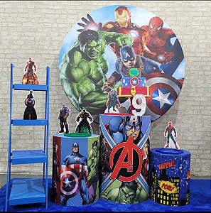 Alugue Tema Para Festa Decoração Vingadores Tecido ( Modelo 2 )