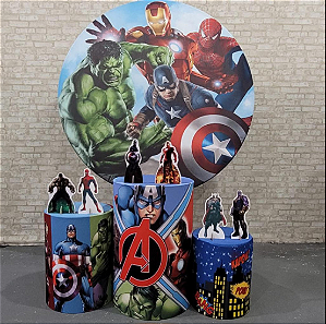 Alugue Tema Para Festa Decoração Vingadores Tecido ( Modelo 1 )