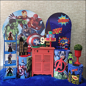 Alugue Tema Para Festa Decoração Vingadores Tecido ( Modelo 3 )
