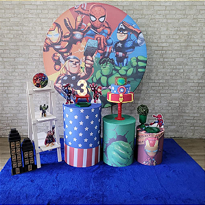Alugue Tema Para Festa Decoração Vingadores Baby Tecido ( Modelo 2 )